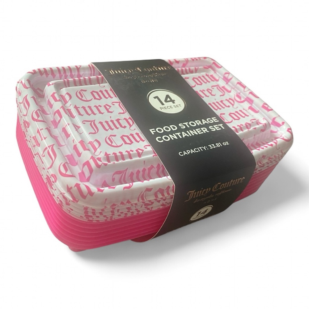 Juicy Couture Home Pink Juicy Couture Printed Food Storage Containers 14 Piece